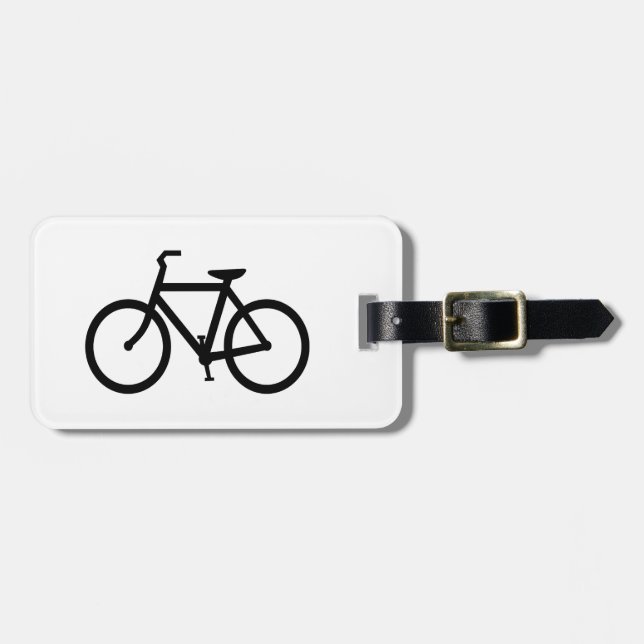 Black Bike Route Luggage Tag (Front Horizontal)