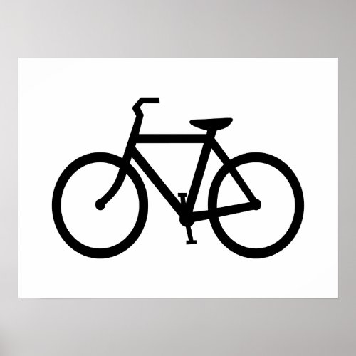 Black Bike Route Poster