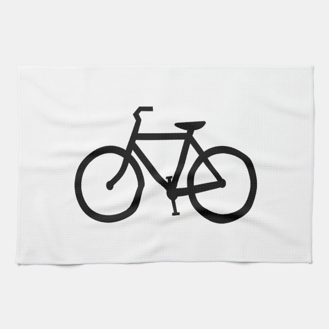 Black Bike Route Towel (Horizontal)