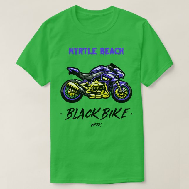 Black Bike Week Myrtle Beach T-Shirt (Design Front)
