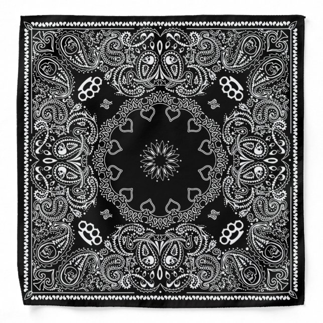 Black Biker Style Bandana (Front)