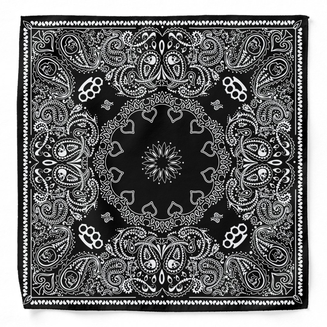 Black Biker Style Bandana | Zazzle