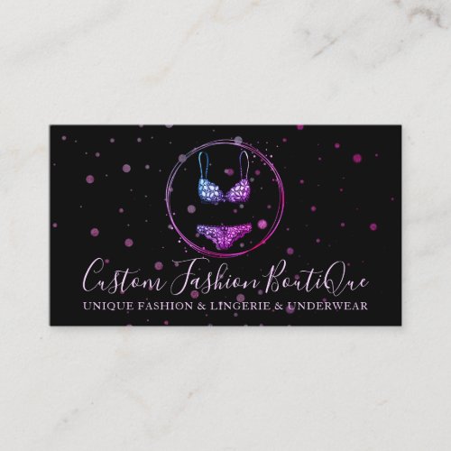 Black Bikini Swimwear Lingerie Underwear Bra Pants Business Card