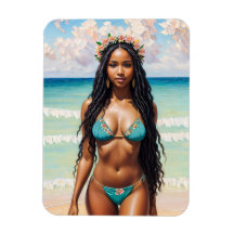 Black Bikini Woman With Locs