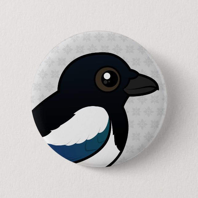 Black-billed Magpie Button (Front)