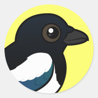 Black-billed Magpie Classic Round Sticker