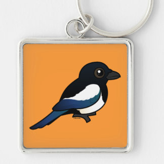 Black-billed Magpie Keychain