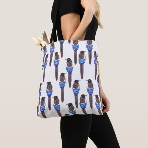 Black billed magpie or American magpie watercolor Tote Bag