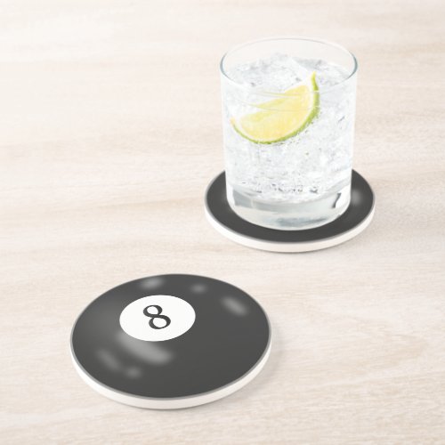 Black Billiard Eight Ball Coaster