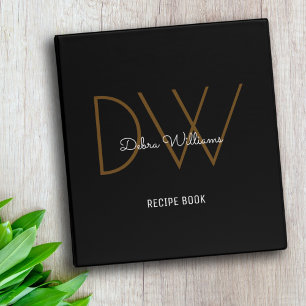 Black Binder with Modern custom Monogram