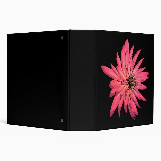 Black Binder with PInk Flower 2 inch size (Background)