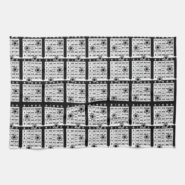 Black Bingo Cards Towel (Horizontal)