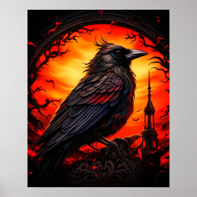 Black Bird Art Framed Art (Front)