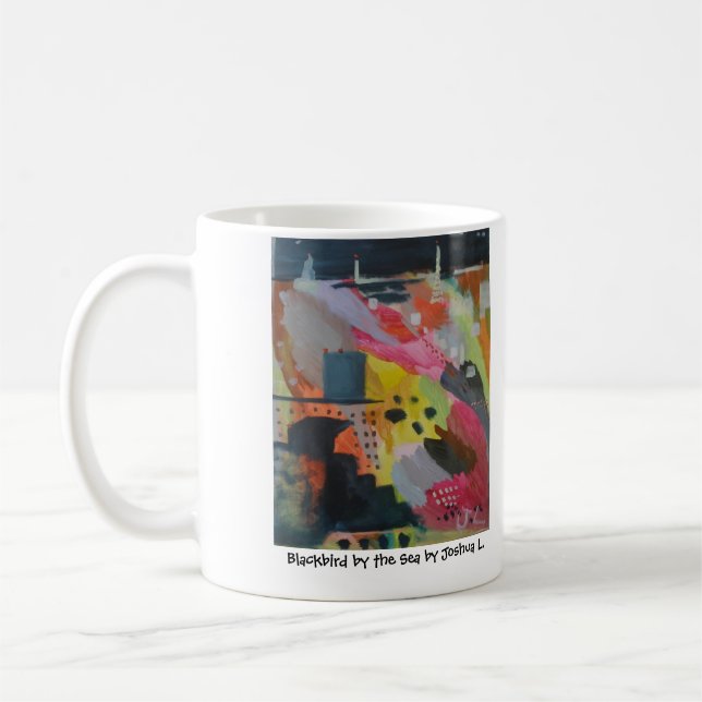 Black Bird by Sea by Joshua L. Coffee Mug (Left)