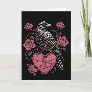 Black Bird F-caw-f Funny Valentines Day Card
