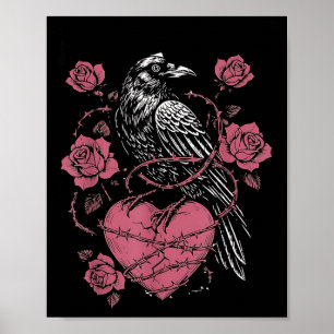 Black Bird F-caw-f Funny Valentines Day Poster