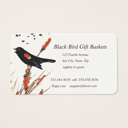 Black Bird Gift Baskets Custom Business Card (Front)