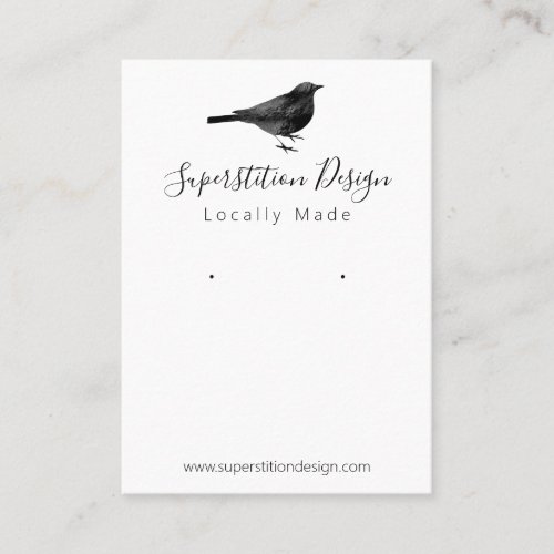 Black Bird Handmade Earring Jewelry Display Business Card