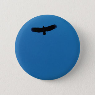 Black bird in a Blue Sky Button