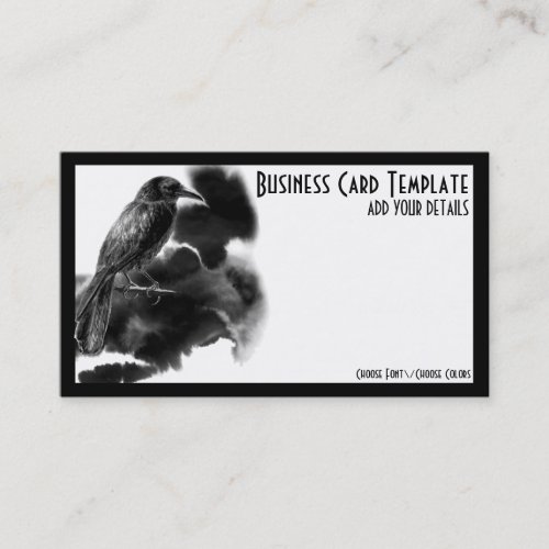 Black Bird Logo Raven Business Card