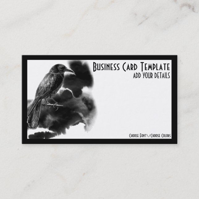 Black Bird Logo Raven Business Card (Front)