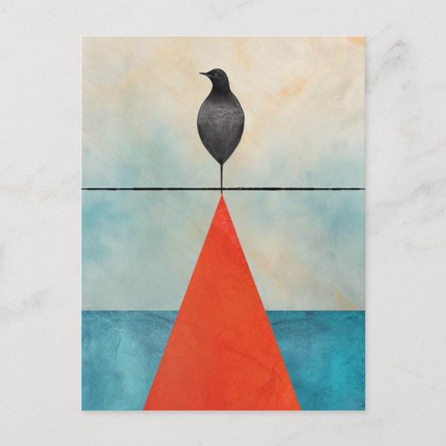 Black Bird on a Red Triangle Postcard (Front)