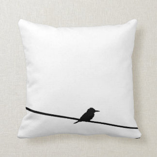 Black bird on a wire throw pillow