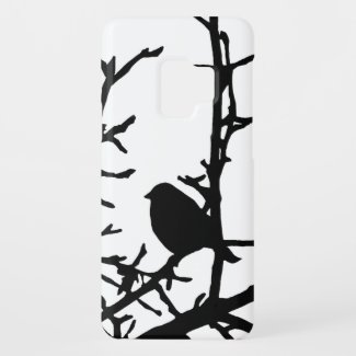 Black Bird on Tree Branches Galaxy S9 Case