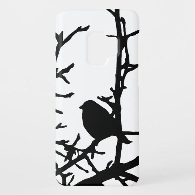 Black Bird on Tree Branches Galaxy S9 Case (Back)
