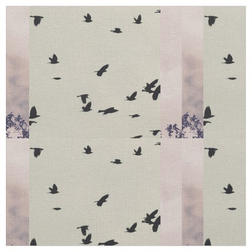 Black Bird Patterned Fabric