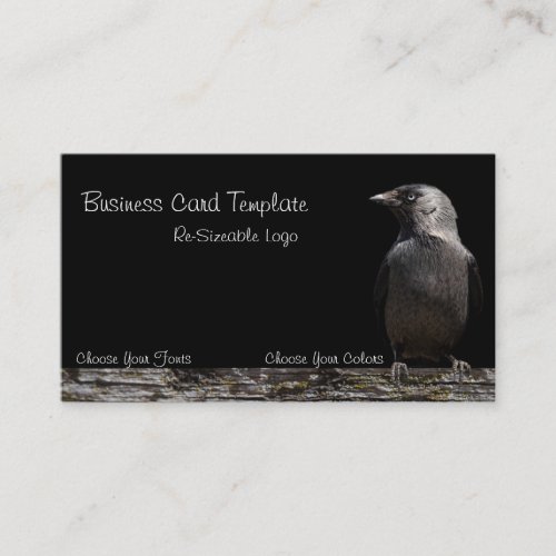 Black Bird Raven Logo Business Card