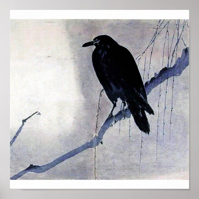 Black bird raves antique art poster (Front)