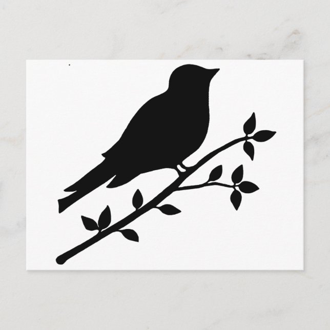 Black Bird Silhouette Postcard (Front)