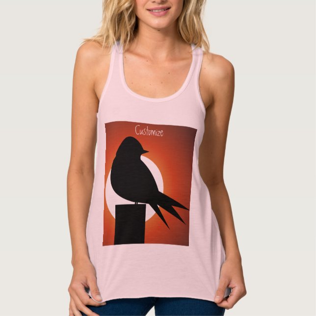 Black Bird Silhouette Sun Thunder_Cove Tank Top (Front)