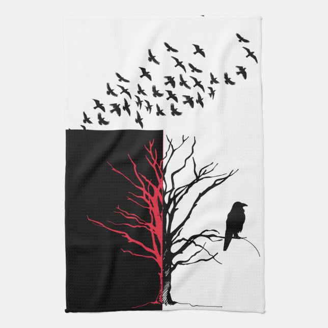 Black Bird The Raven Kitchen Towel (Vertical)