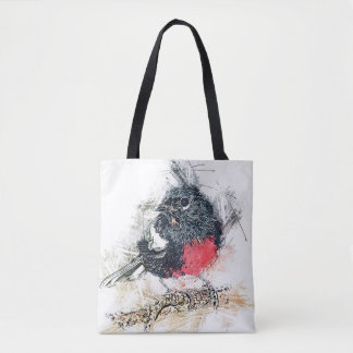 Black bird tote bag
