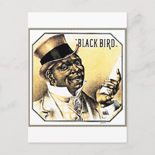 Black Bird Vintage Cigar Box Art Postcard