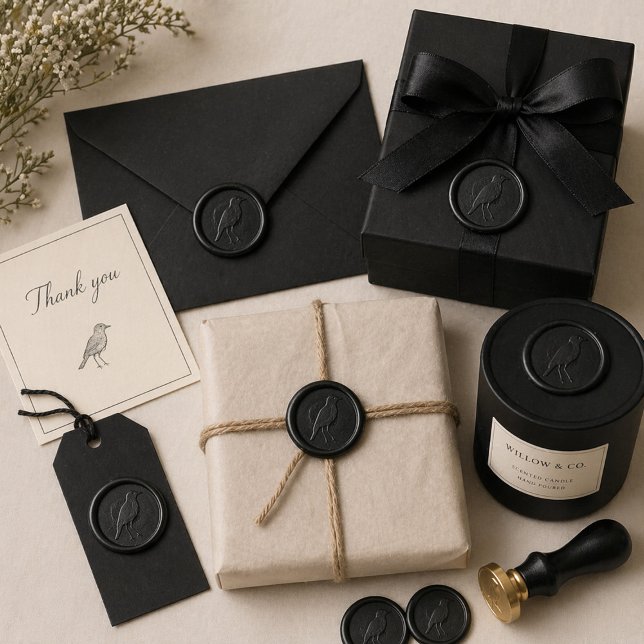 Black Bird Wax Seal Sticker for Elegant Packaging (Creator Uploaded)