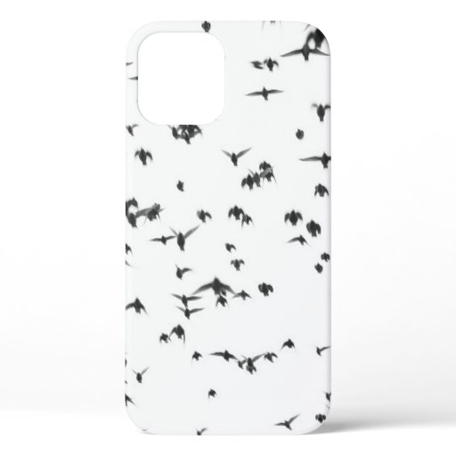 BLACK BIRDS FLYING ON SKY iPhone 12 CASE