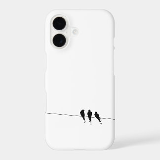 Black Birds on a Wire iPhone 17 Case