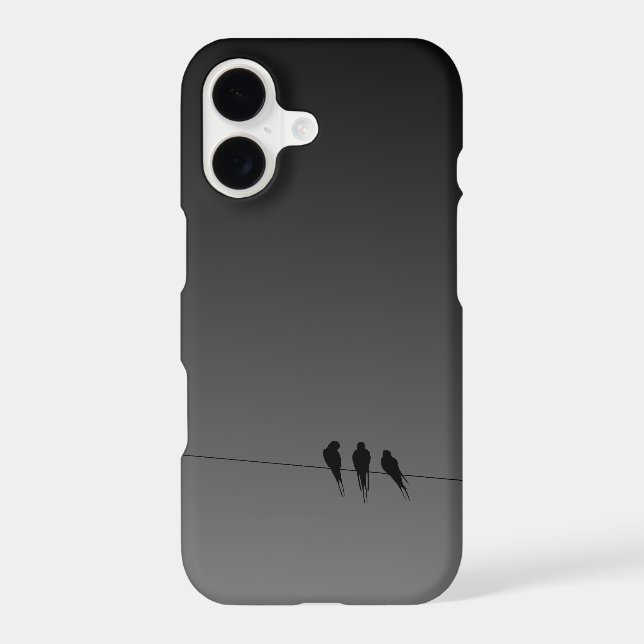 Black Birds on a Wire Night Case-Mate iPhone Case (Back)