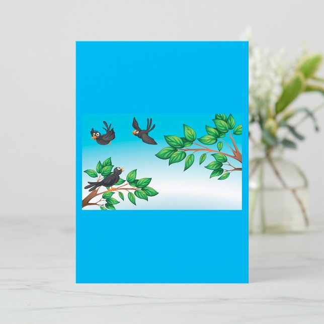 Black Birds on Tree Branches Invitation (Creator Uploaded)