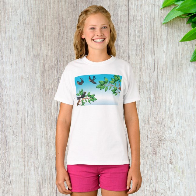 Black Birds on Tree Branches T-Shirt (Creator Uploaded)
