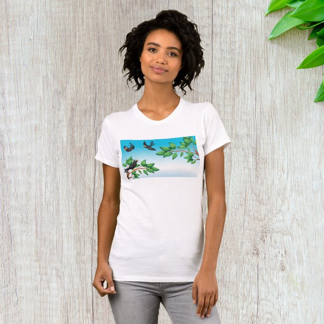 Black Birds on Tree Branches T-Shirt (Creator Uploaded)