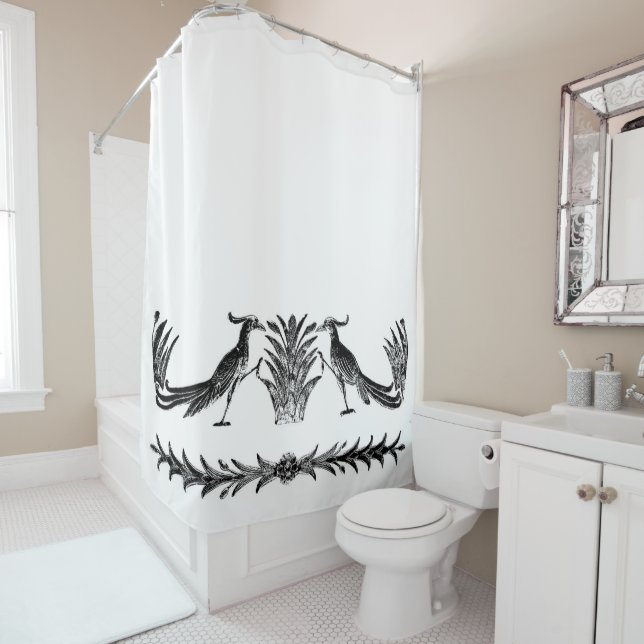 Black Birds Shower Curtain (In Situ)