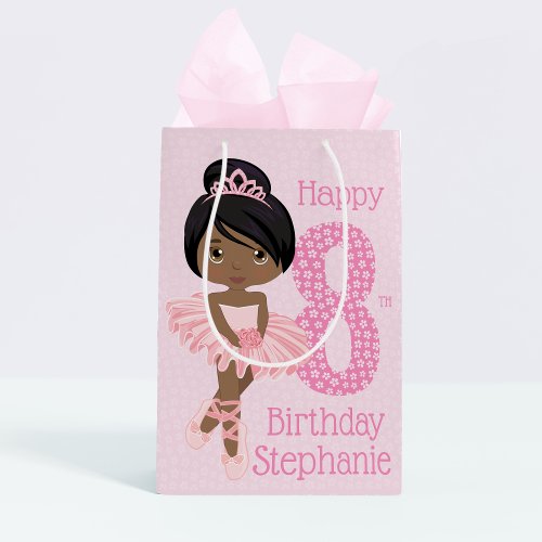 Black Birthday Ballerina Medium Gift Bag