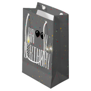 Black Birthday Balloons and Sparklers  Small Gift Bag