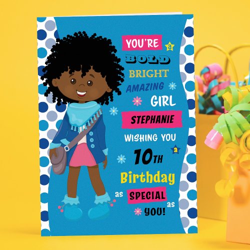 Black Birthday Girl Card