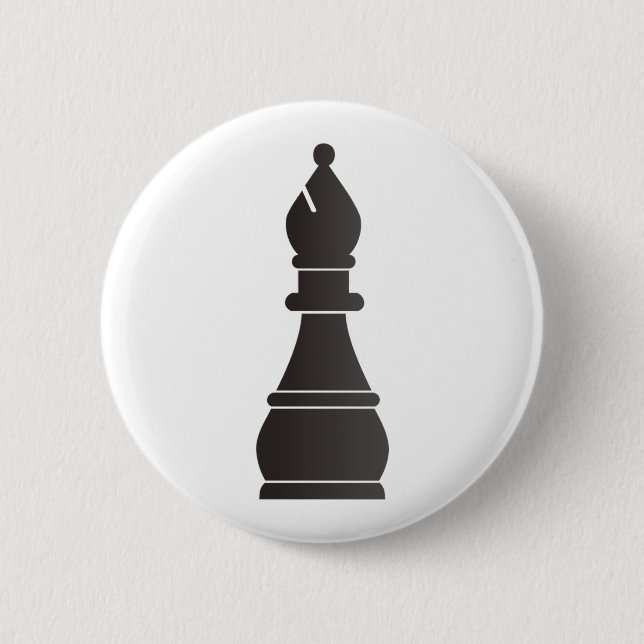 Black bishop chess piece button (Front)