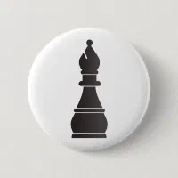 White Rook Chess Piece Button | Wacky Buttons